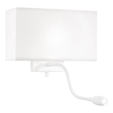 Ideal Lux - fleksibilna LED zidna lampa HOTEL 1xE27/60W/230V + LED/1,5W bela