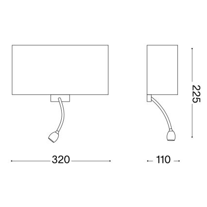 Ideal Lux - fleksibilna LED zidna lampa HOTEL 1xE27/60W/230V + LED/1,5W bela