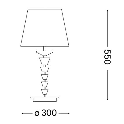 Ideal Lux - Kristalna stona lampa PEGASO 1xE27/60W/230V sjajni hrom