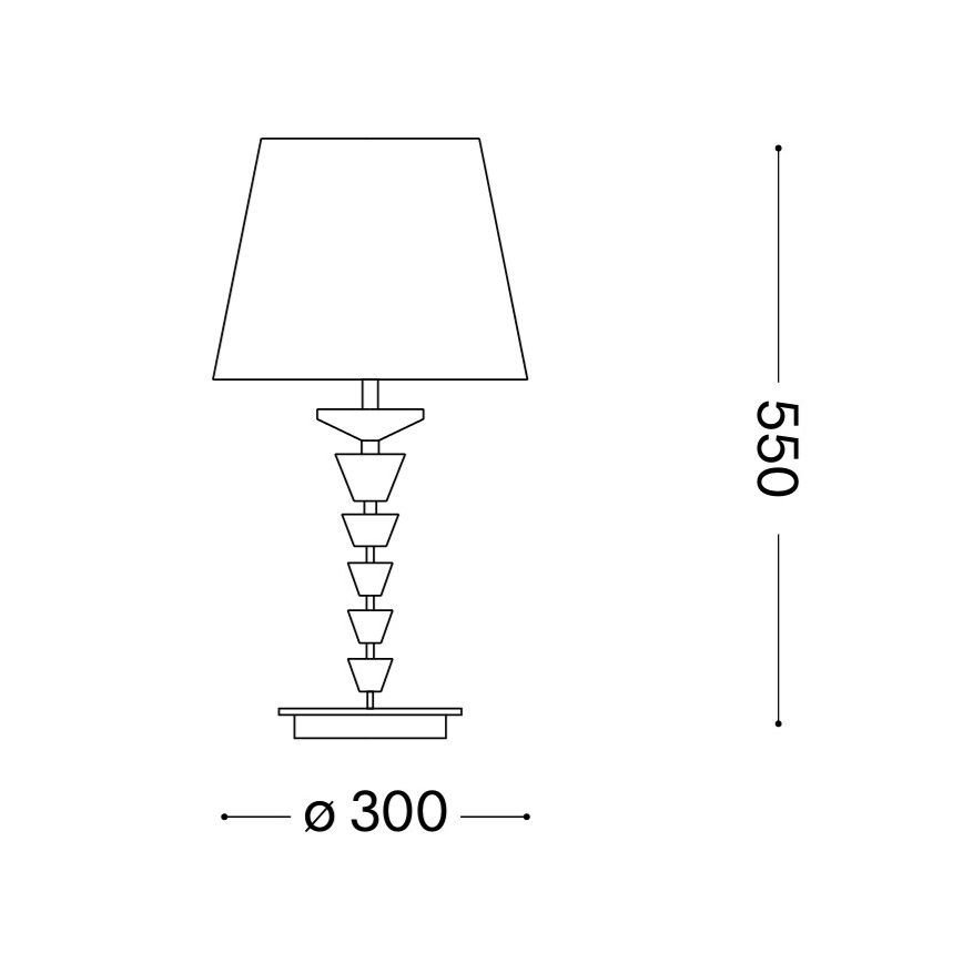 Ideal Lux - Kristalna stona lampa PEGASO 1xE27/60W/230V sjajni hrom