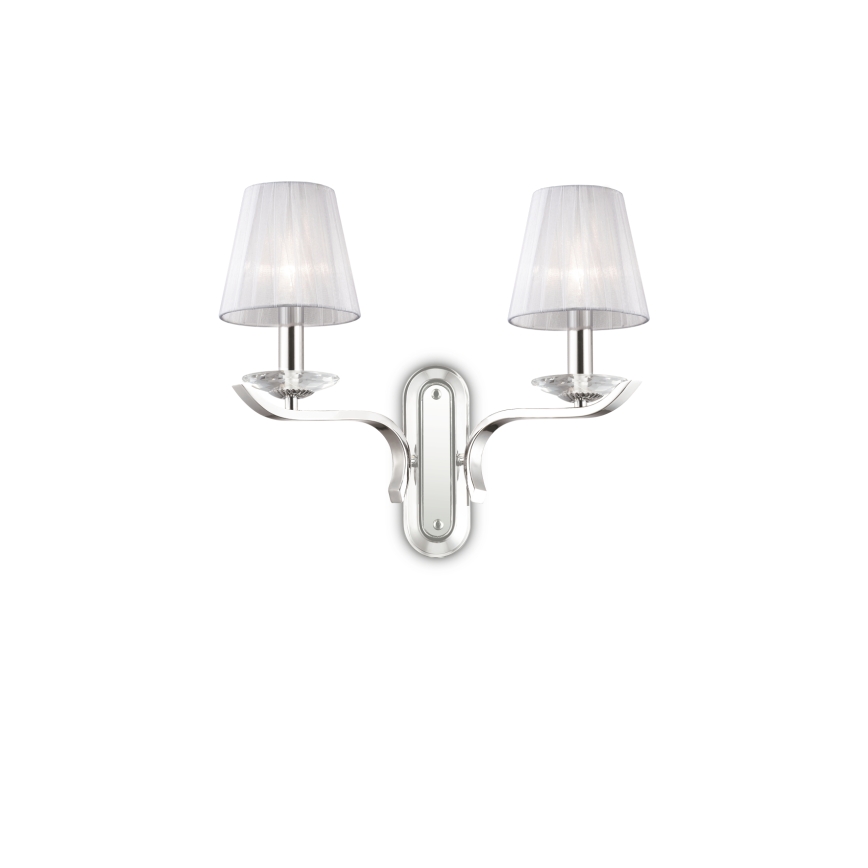 Ideal Lux - Kristalna zidna lampa PEGASO 2xE14/28W/230V sjajni hrom
