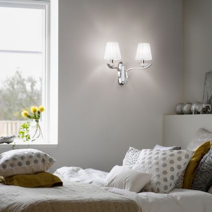 Ideal Lux - Kristalna zidna lampa PEGASO 2xE14/28W/230V sjajni hrom