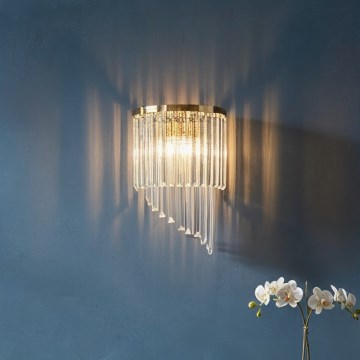 Ideal Lux - Kristalna zidna svetiljka CARLTON 3xE14/40W/230V zlatna