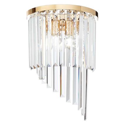 Ideal Lux - Kristalna zidna svetiljka CARLTON 3xE14/40W/230V zlatna