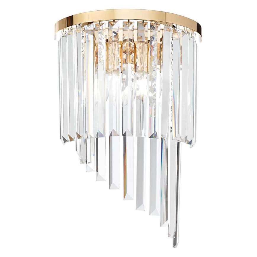 Ideal Lux - Kristalna zidna svetiljka CARLTON 3xE14/40W/230V zlatna