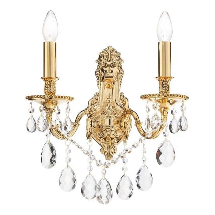 Ideal Lux - Kristalna zidna svetiljka GIOCONDA 2xE14/40W/230V zlatna