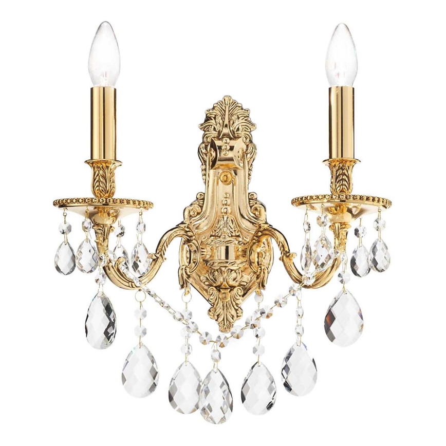Ideal Lux - Kristalna zidna svetiljka GIOCONDA 2xE14/40W/230V zlatna