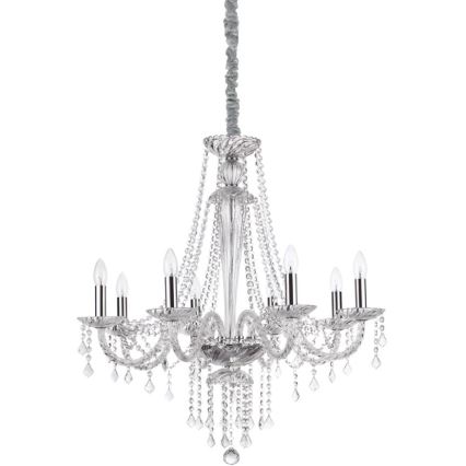 Ideal Lux - Kristalni luster na lancu AMADEUS 8xE14/40W/230V prečnik 80 cm proziran