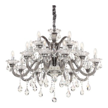 Ideal Lux - Kristalni luster na lancu COLOSSAL 15xE14/40W/230V prečnik 95 cm siva/sjajni hrom