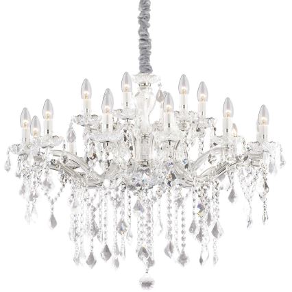 Ideal Lux - Kristalni luster na lancu FLORIAN 18xE14/40W/230V, prečnik 86 cm, proziran