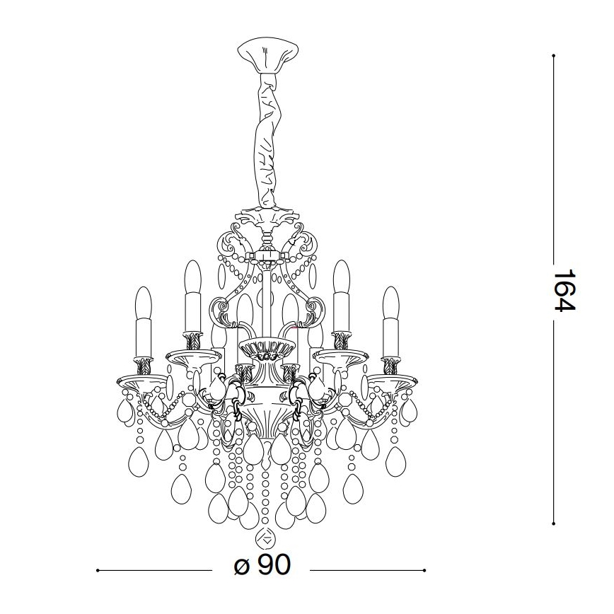Ideal Lux - Kristalni luster na lancu GIOCONDA 12xE14/40W/230V fi 90 cm srebran