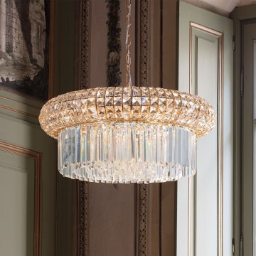 Ideal Lux - Kristalni luster na lancu NABUCCO 12xE14/40W/230V prečnik 60 cm zlatna