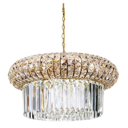 Ideal Lux - Kristalni luster na lancu NABUCCO 12xE14/40W/230V prečnik 60 cm zlatna