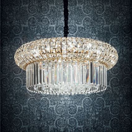 Ideal Lux - Kristalni luster na lancu NABUCCO 12xE14/40W/230V prečnik 60 cm zlatna