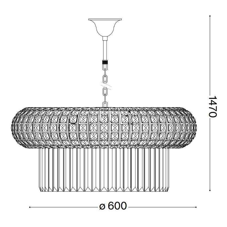 Ideal Lux - Kristalni luster na lancu NABUCCO 12xE14/40W/230V prečnik 60 cm zlatna