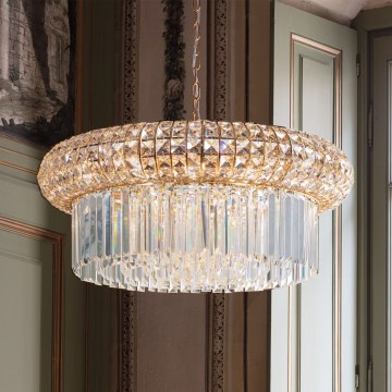 Ideal Lux - Kristalni luster na lancu NABUCCO, 16 x E14/40W/230V, prečnik 70 cm, zlatni