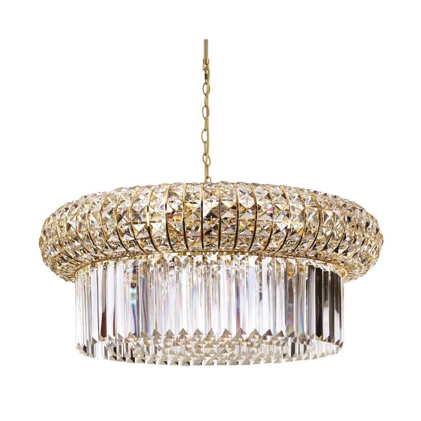 Ideal Lux - Kristalni luster na lancu NABUCCO, 16 x E14/40W/230V, prečnik 70 cm, zlatni