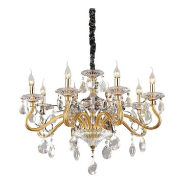 Ideal Lux - Kristalni luster na lancu NEGRESCO 8xE14/28W/230V prečnik 73,5 cm zlatna