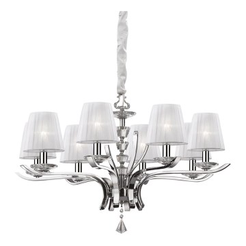 Ideal Lux - Kristalni luster na lancu PEGASO 8xE14/28W/230V Ø 76 cm sjajni hrom