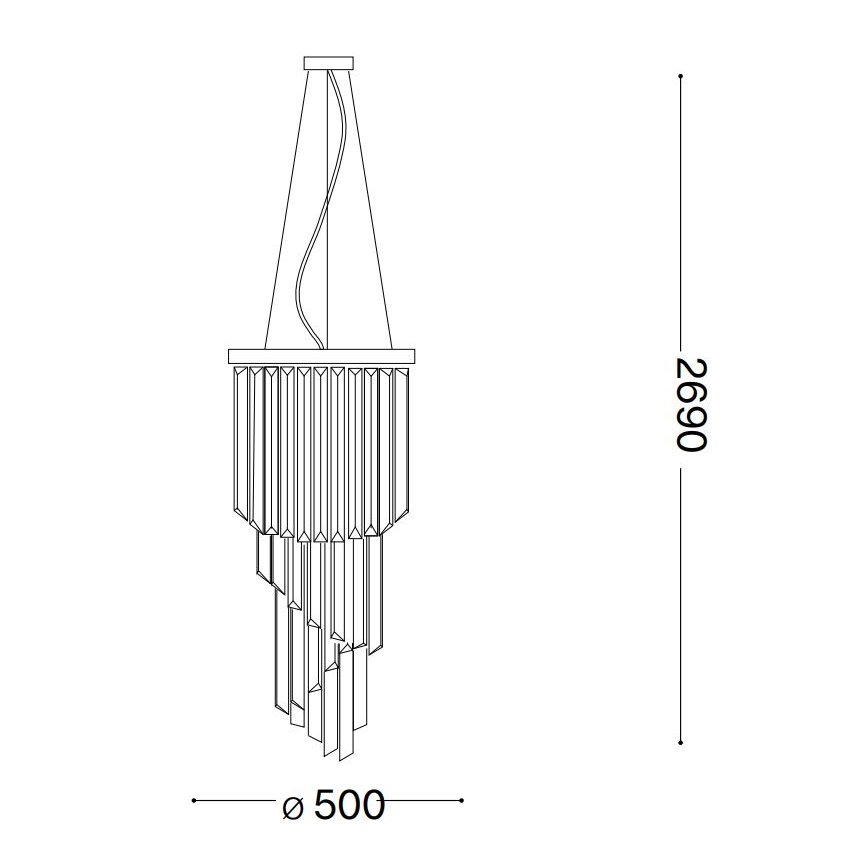 Ideal Lux - Kristalni luster na sajli CARLTON 12xE14/40W/230V prečnik 50 cm sjajni hrom