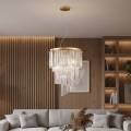 Ideal Lux - Kristalni luster na sajli CARLTON 12xE14/40W/230V, prečnik 50 cm, zlatne boje