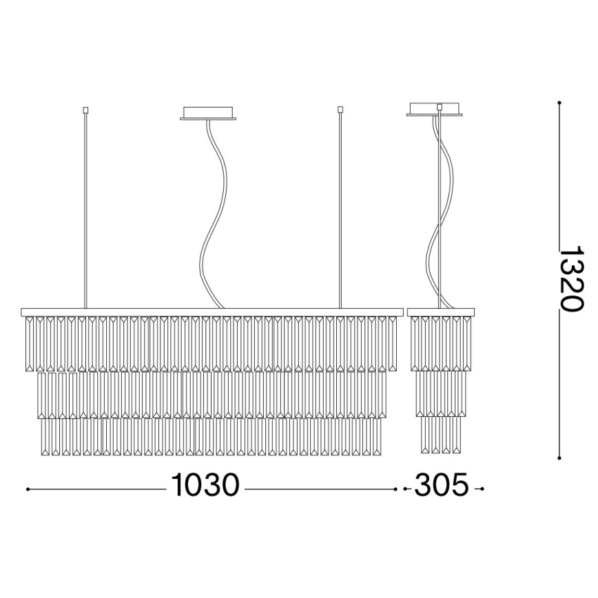 Ideal Lux - Kristalni luster na sajli MARTINEZ 8xE14/40W/230V sjajni hrom