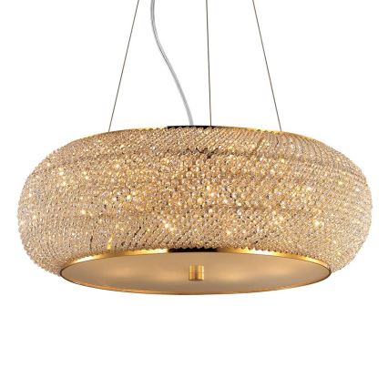 Ideal Lux - Kristalni luster na sajli PASHA 10xE14/40W/230V prečnik 55 cm zlatna
