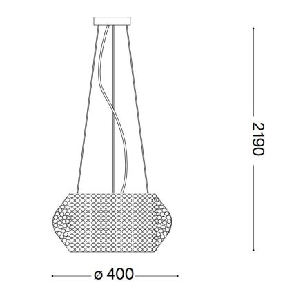Ideal Lux - Kristalni luster na sajli PASHA 6xE14/40W/230V prečnik 40 cm sjajni hrom