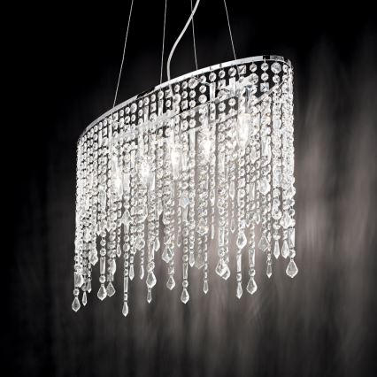 Ideal Lux - Kristalni luster na sajli RAIN 5xE14/40W/230V proziran