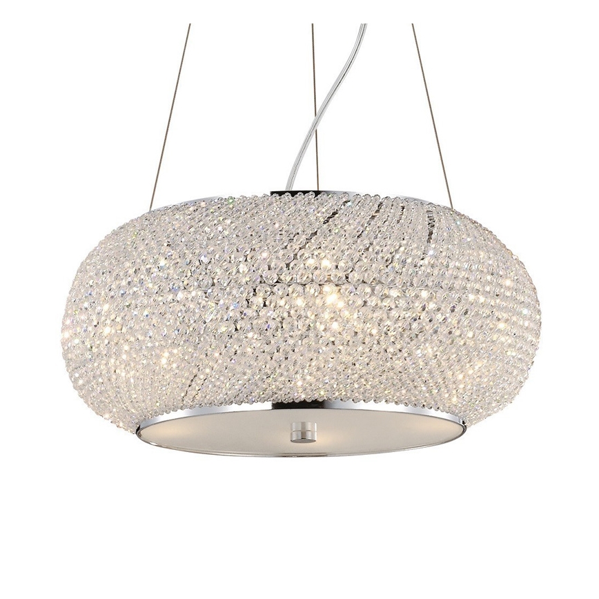 Ideal Lux - Kristalni luster PASHA 10xE14/40W/230V Ø 55 cm sjajni hrom