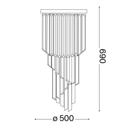 Ideal Lux - Kristalni plafonski luster CARLTON 12xE14/40W/230V preč. 50 cm zlatni