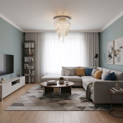 Ideal Lux - Kristalni plafonski luster CARLTON 12xE14/40W/230V prečnik 50 cm, sjajni hrom