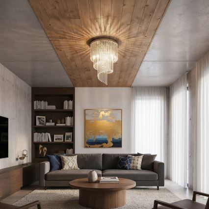 Ideal Lux - Kristalni plafonski luster CARLTON 12xE14/40W/230V prečnik 50 cm, sjajni hrom