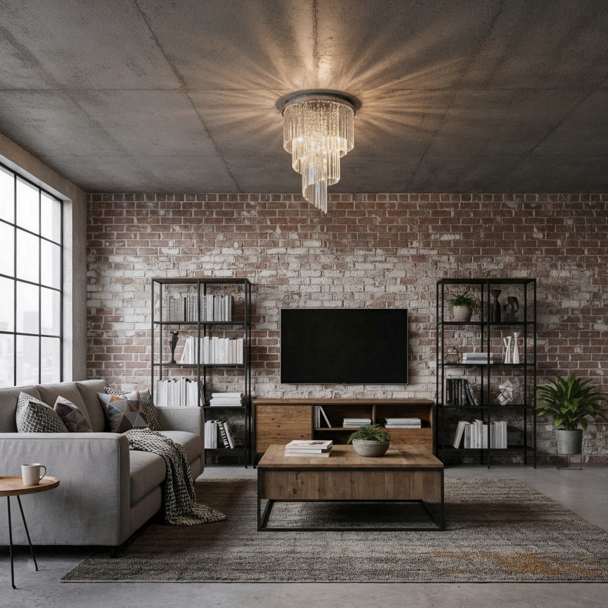 Ideal Lux - Kristalni plafonski luster CARLTON 12xE14/40W/230V prečnik 50 cm, sjajni hrom