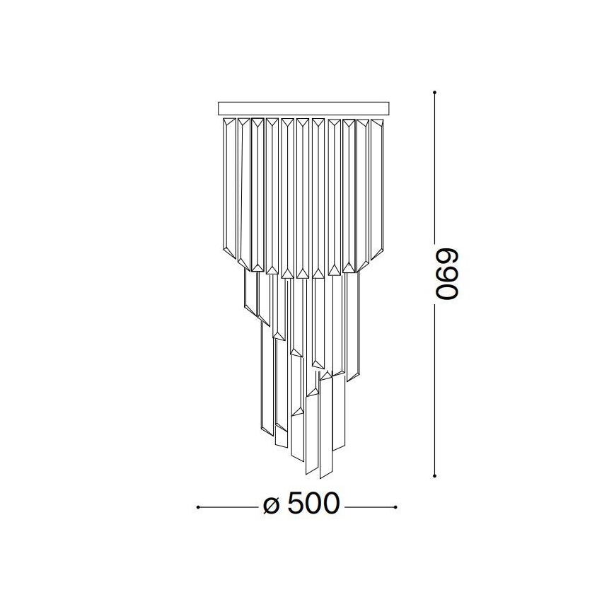 Ideal Lux - Kristalni plafonski luster CARLTON 12xE14/40W/230V prečnik 50 cm, sjajni hrom