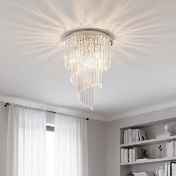 Ideal Lux - Kristalni plafonski luster CARLTON 12xE14/40W/230V prečnik 50 cm, sjajni hrom