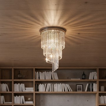 Ideal Lux - Kristalni plafonski luster CARLTON 8xE14/40W/230V prečnik 40 cm sjajni hrom