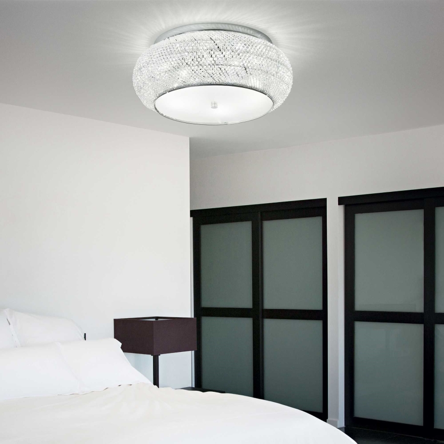Ideal Lux - Kristalno plafonsko svetlo PASHA 10xE14/40W/230V Ø55 cm sjajni hrom