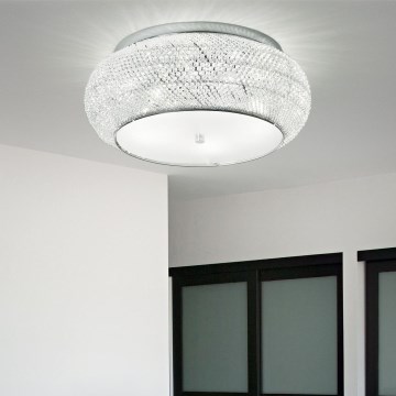 Ideal Lux - Kristalno plafonsko svetlo PASHA 10xE14/40W/230V Ø55 cm sjajni hrom