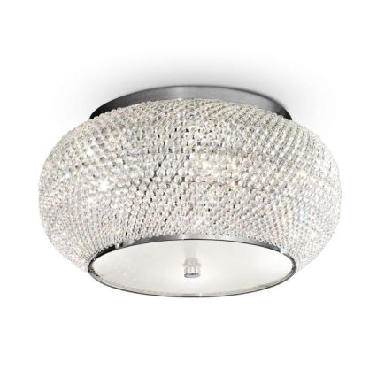 Ideal Lux - Kristalno plafonsko svetlo PASHA 6xE14/40W/230V, prečnik 40 cm, sjajni hrom