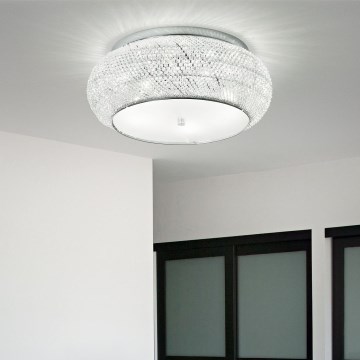 Ideal Lux - Kristalno plafonsko svetlo PASHA 6xE14/40W/230V, prečnik 40 cm, sjajni hrom