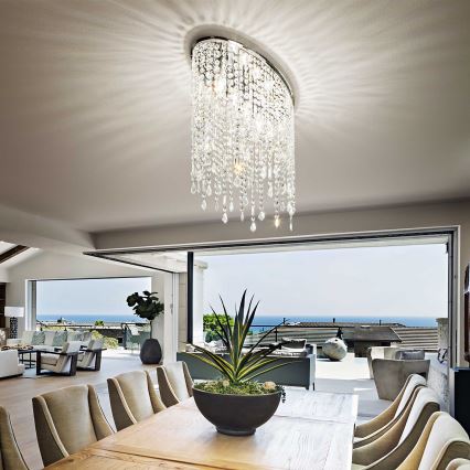 Ideal Lux - Kristalno plafonsko svetlo RAIN 3xE14/40W/230V sjajni hrom