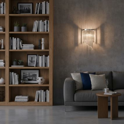 Ideal Lux - Kristalno zidno svetlo CARLTON 3xE14/40W/230V, sjajni hrom