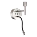 Ideal Lux - LED fleksibilna lampa sa nosačem SET UP 1xE27/42W + LED/3W/230V CRI 90 USB sjajni hrom