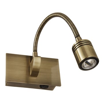 Ideal Lux - LED fleksibilna zidna lampa DYNAMO LED/3,5W/230V CRI 90 bronzana