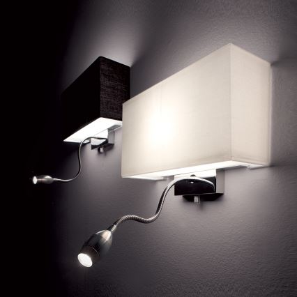 Ideal Lux - LED fleksibilna zidna lampa HOTEL 1xE27/60W + LED/1,5W/230V