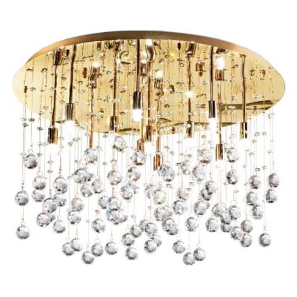 Ideal Lux - LED kristalna plafonjera MOONLIGHT 15xG9/3W/230V prečnik 80 cm zlatna
