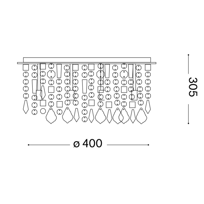 Ideal Lux - LED stropna kristalna svetiljka ROYAL 8xG9/3W/230V prečnik 40 cm, sjajni hrom