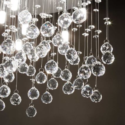 Ideal Lux - LED kristalna plafonska svetiljka MOONLIGHT 8xG9/3W/230V prečnik 40 cm sjajni hrom