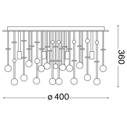 Ideal Lux - LED kristalna plafonska svetiljka MOONLIGHT 8xG9/3W/230V prečnik 40 cm sjajni hrom